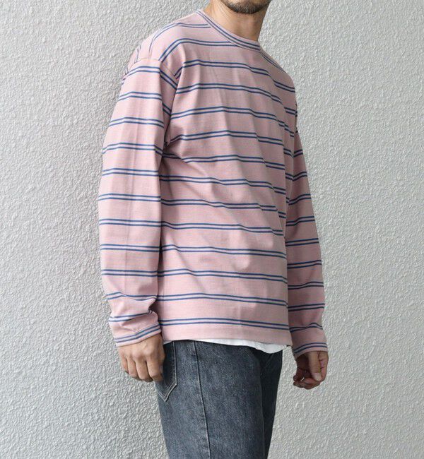 SHIPS any「【SHIPS any別注】sports wear: レトロ カラー ボーダー Tシャツ (ロンT)◇」|Tシャツ・カットソー|