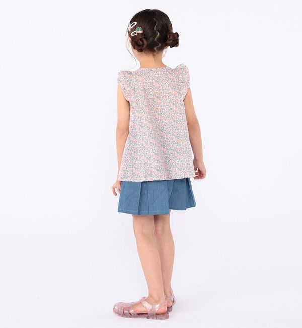 SHIPS KIDS「SHIPS KIDS:100～130cm / デニム プリーツ キュロット」|キュロット|