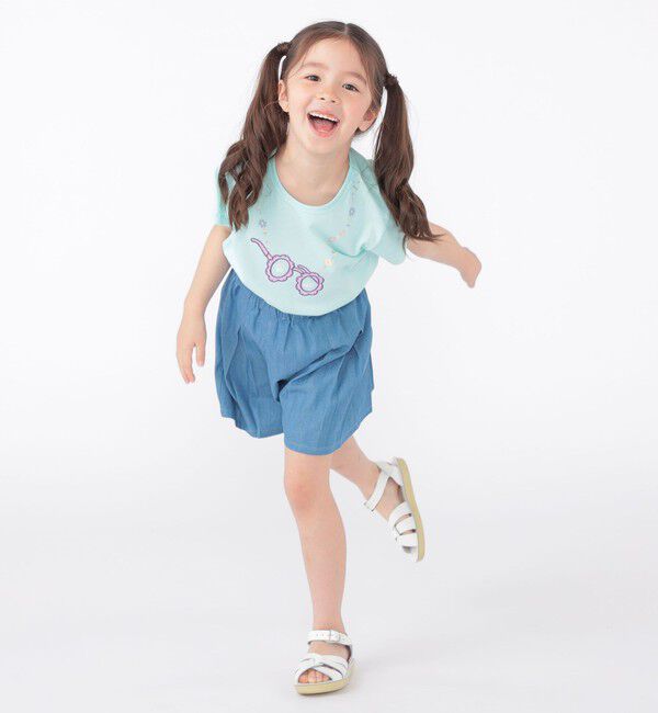SHIPS KIDS「SHIPS KIDS:100～130cm / デニム プリーツ キュロット」|キュロット|