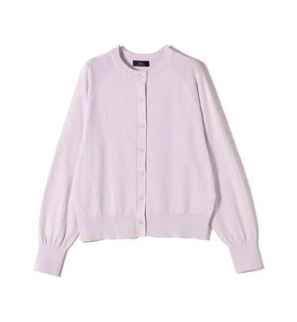 SHIPS for women「SHIPS Primary Navy Label:SUVIN クルーネック カーディガン（61.81）」|カーディガン|ライラック