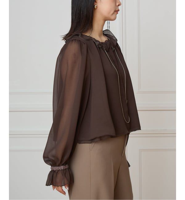 IENA LA BOUCLE「IENA LA BOUCLE ジョーゼットフリル襟ブラウス」|シャツ・ブラウス|