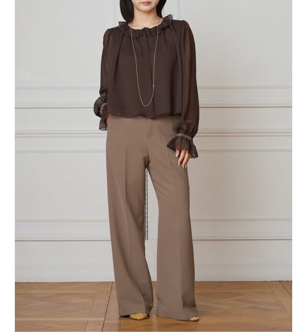 IENA LA BOUCLE「IENA LA BOUCLE ジョーゼットフリル襟ブラウス」|シャツ・ブラウス|