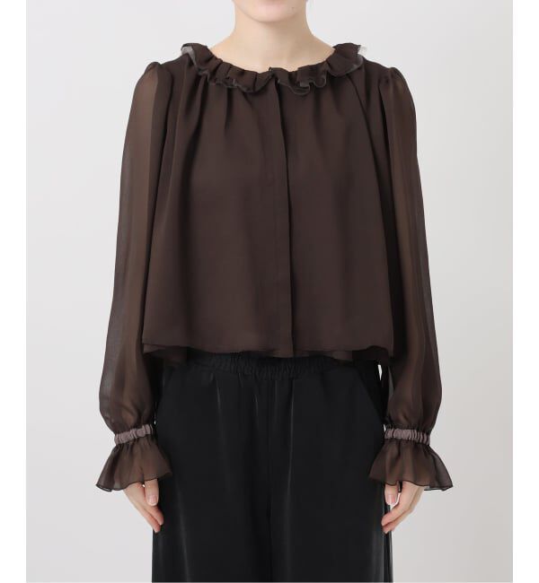 IENA LA BOUCLE「IENA LA BOUCLE ジョーゼットフリル襟ブラウス」|シャツ・ブラウス|