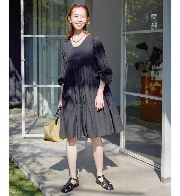 SLOBE IENA「《追加予約》コットンボイルティアードワンピース」|ワンピース|