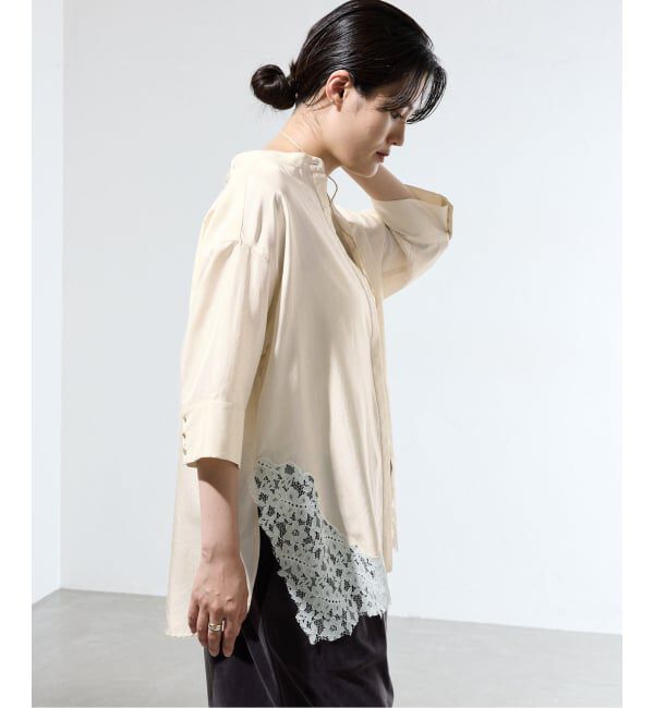 IENA「《一部店舗限定》裾レースシャツ」|シャツ・ブラウス|