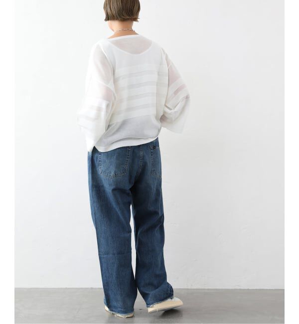 journal standard luxe「シアーボーダー ボートネックプルオーバー」|ニット・セーター|