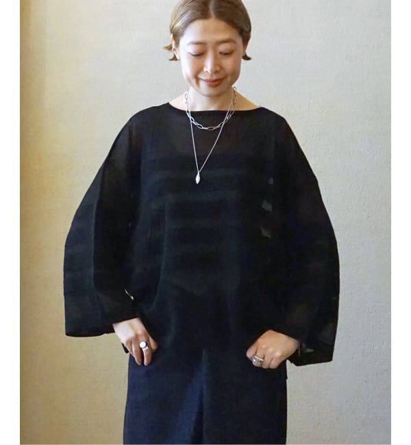 journal standard luxe「シアーボーダー ボートネックプルオーバー」|ニット・セーター|