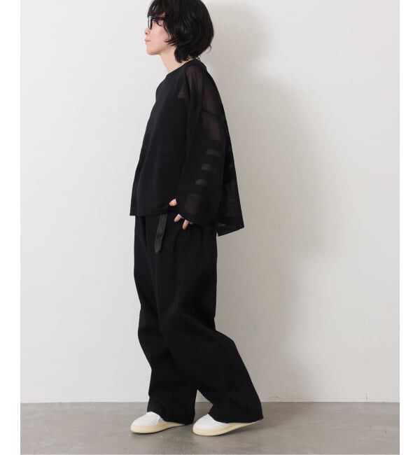 journal standard luxe「シアーボーダー ボートネックプルオーバー」|ニット・セーター|