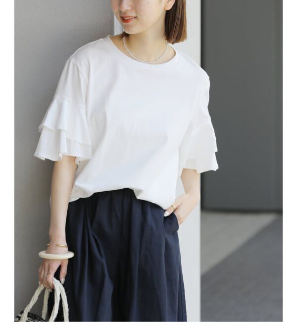JOURNAL STANDARD relume「《WEB限定追加予約》天竺フリルTEE」|Tシャツ・カットソー|ホワイト