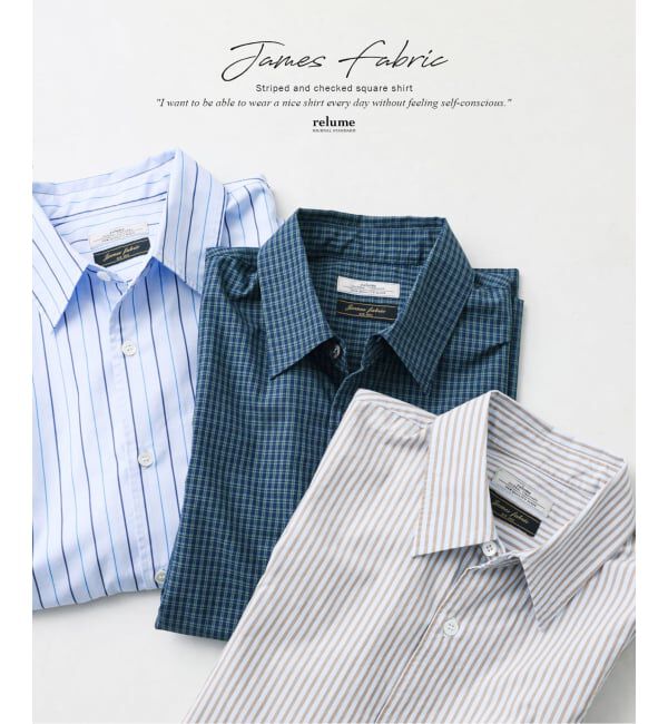 JOURNAL STANDARD relume「JAMES FABRIC ストライプ＆チェック スクエアシャツ」|シャツ・ブラウス|