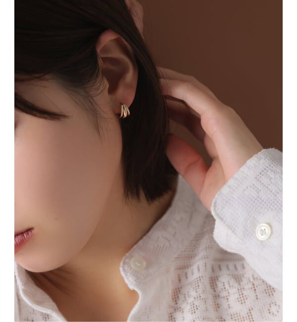 Lilas by Spick&Span「3ラインフープピアス K10（両耳）」|ピアス|