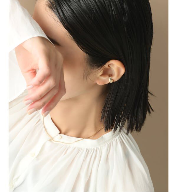 Lilas by Spick&Span「《予約》三日月サイドロープイヤーカフ K10（片耳）」|イヤーカフ|