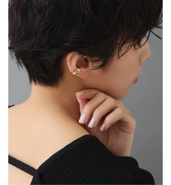Lilas by Spick&Span「《予約》三日月サイドロープイヤーカフ K10（片耳）」|イヤーカフ|