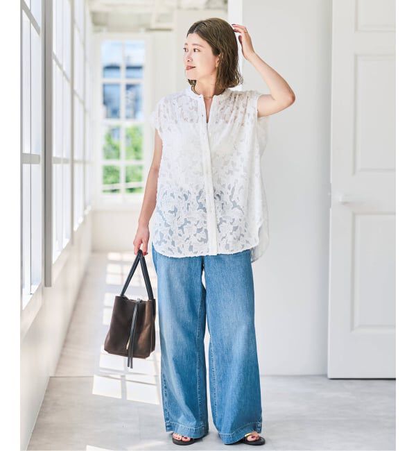 Spick and Span「《予約》シアージャガードフレンチシャツ」|シャツ・ブラウス|