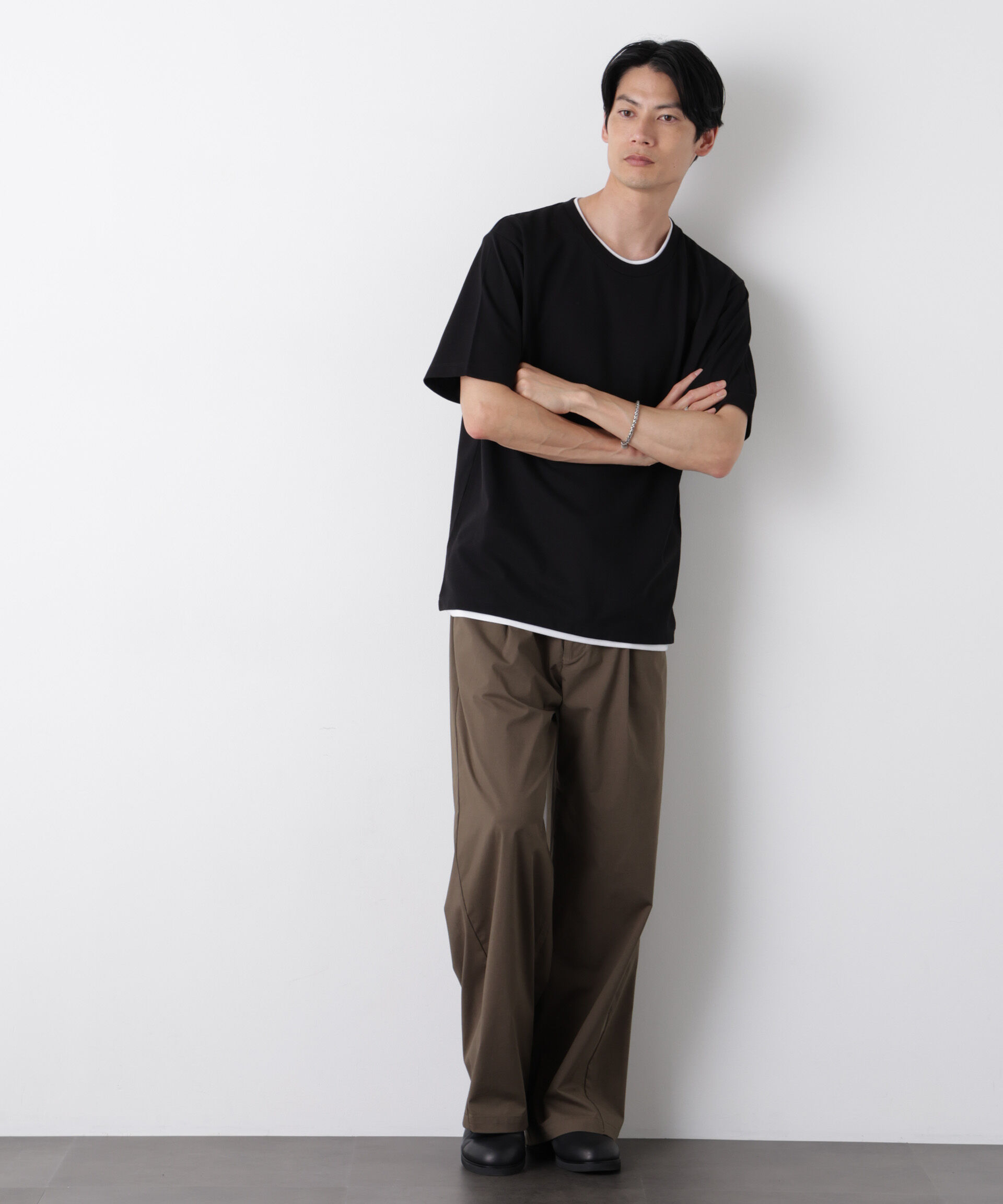 nano･universe「フェイクレイヤード鹿の子Tシャツ 半袖」|Tシャツ・カットソー|