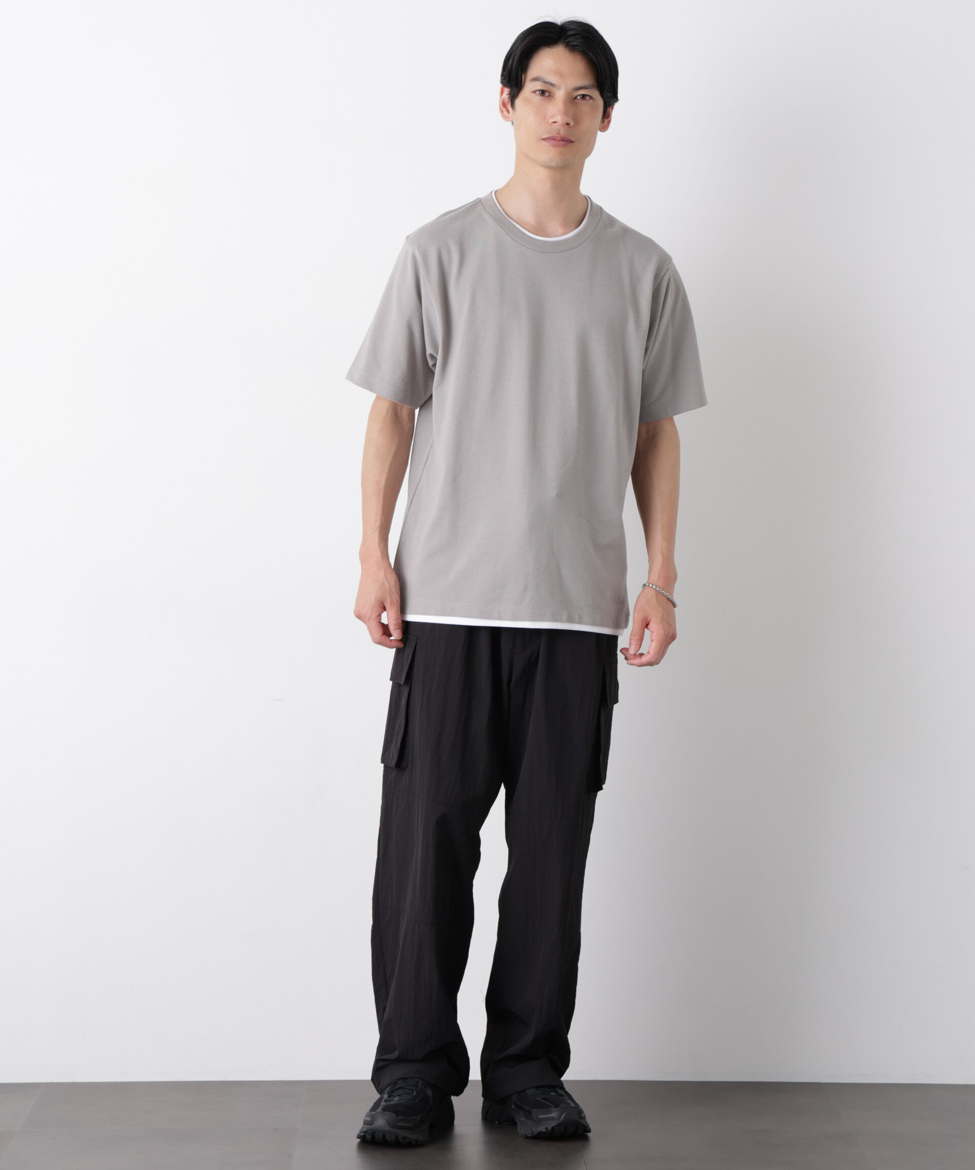 nano･universe「フェイクレイヤード鹿の子Tシャツ 半袖」|Tシャツ・カットソー|