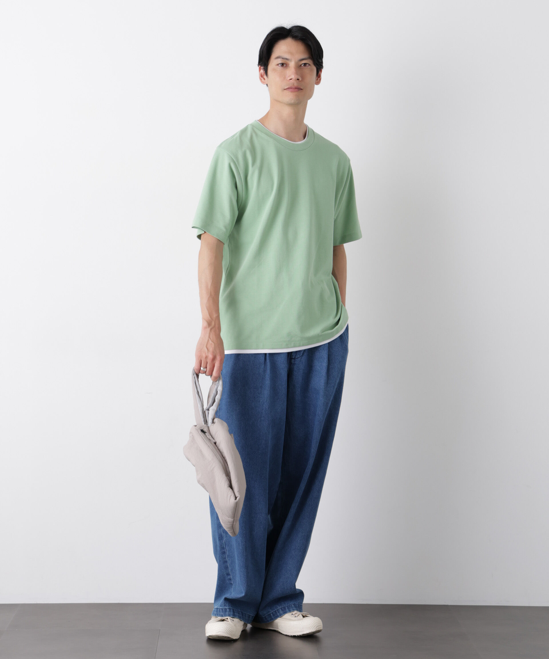nano･universe「フェイクレイヤード鹿の子Tシャツ 半袖」|Tシャツ・カットソー|