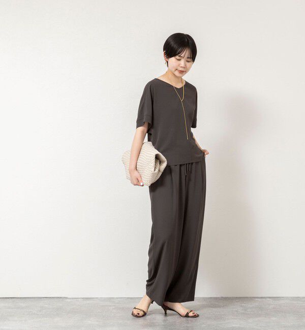 NOLLEY'S「【WEB＆一部店舗限定カラー】《セットアップ対応》ジョーゼットＶネックプルオーバー」|シャツ・ブラウス|