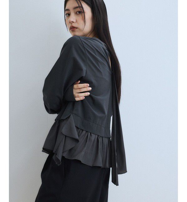 ADAM ET ROPE'「【WEB限定】2WAYバックリボントップス」|Tシャツ・カットソー|チャコール(06)