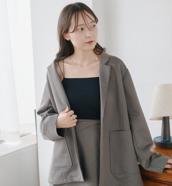  「【新色追加/6色展開】カップ付きクロップドブラキャミ」|キャミソール|