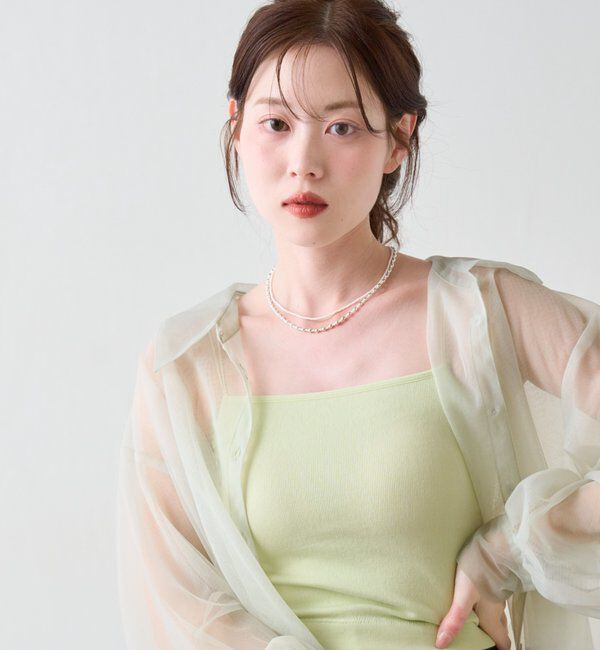  「【新色追加/6色展開】カップ付きクロップドブラキャミ」|キャミソール|