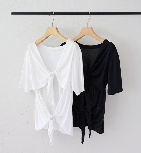  「【LUALY】【接触冷感/吸水速乾】BACKリボンフライスTee」|Tシャツ・カットソー|