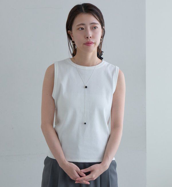  「リブコンパクトノースリーブ」|Tシャツ・カットソー|