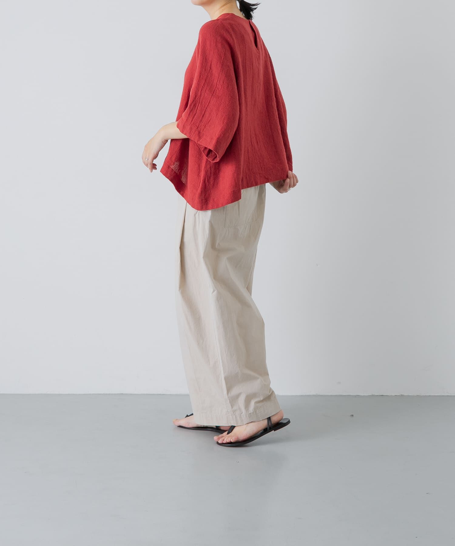 かぐれ「リネンコットンフレアプルオーバー」|シャツ・ブラウス|