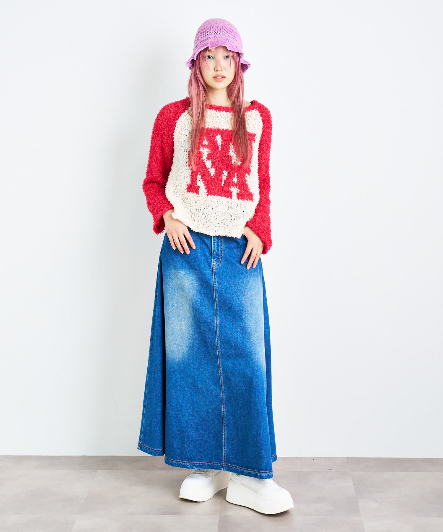 SENSE OF PLACE by URBAN RESEARCH「ANNA SUI NYC　オーバードレープデニムロングスカート」|スカート|