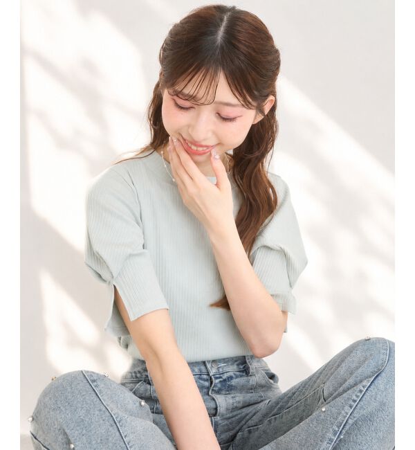 「タックスリーブトップス」|Tシャツ・カットソー|Ｌ／グリーン