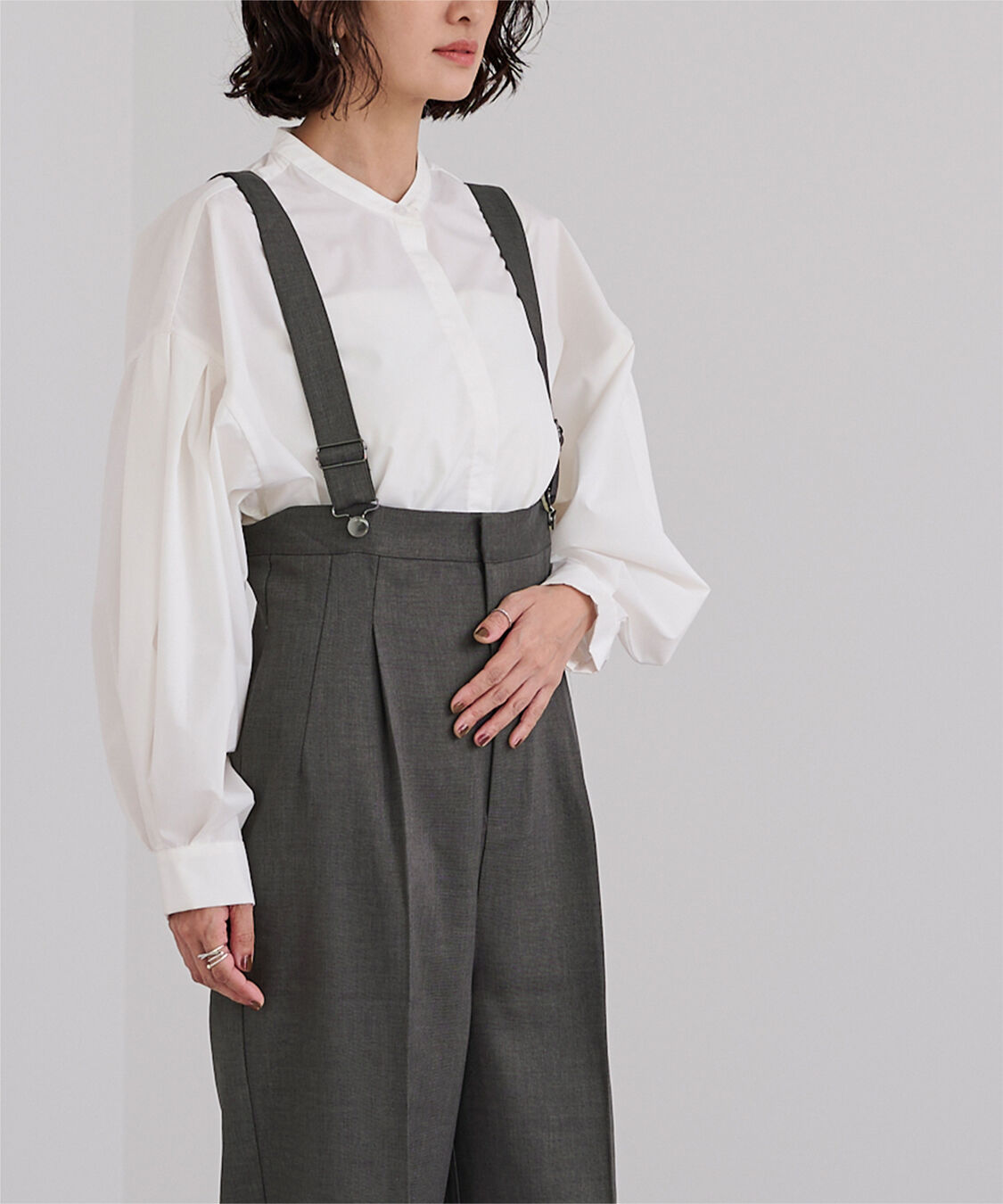 ur's「センタープレスダブルサロペットパンツ」|オールインワン|