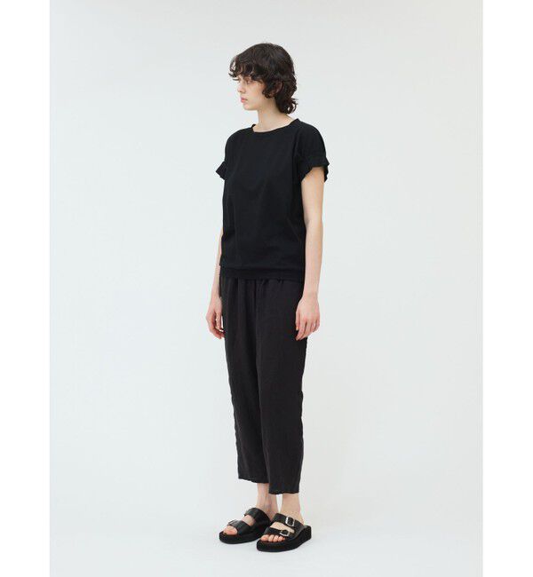 mizuiro ind「mizuiro ind フリルスリーブクルーネックプルオーバー」|Tシャツ・カットソー|