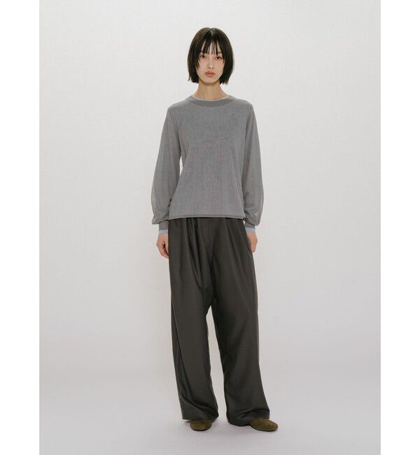 MIDIUMISOLID「MIDIUMISOLID for Ladies シアーレイヤードクルーネックプルオーバー」|Tシャツ・カットソー|