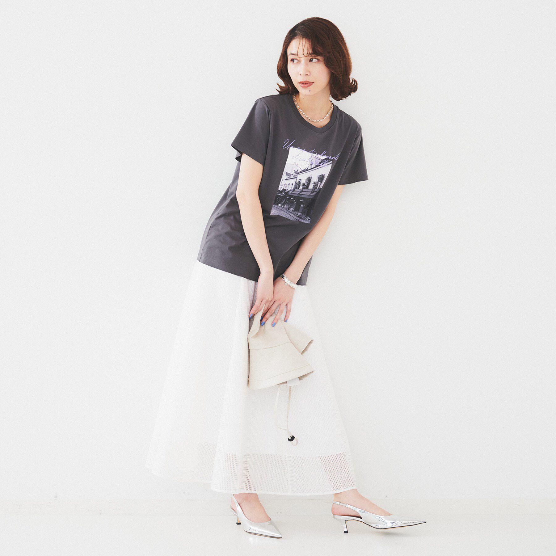 UNTITLED「【洗える/ロゴ】プリントジャージTシャツ」|Tシャツ・カットソー|