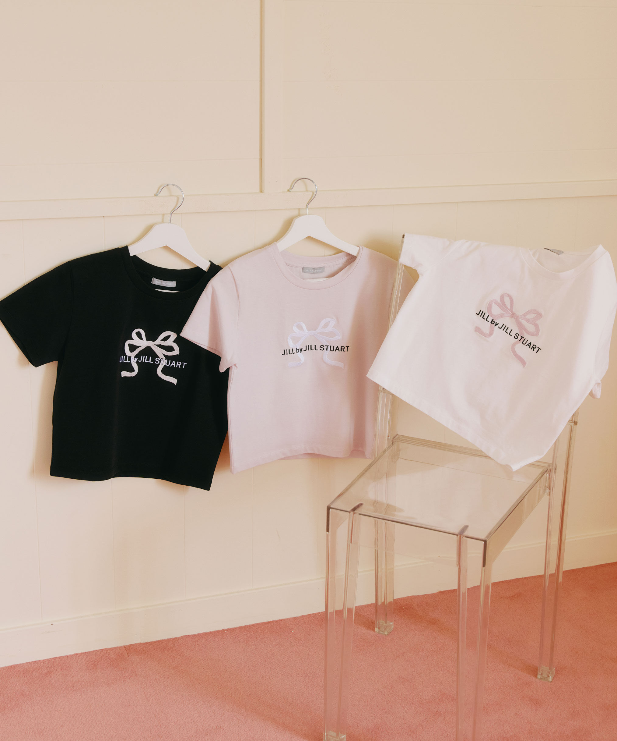  「〈RIBBONシリーズ〉フロントロゴTシャツ」|Tシャツ・カットソー|ピンク