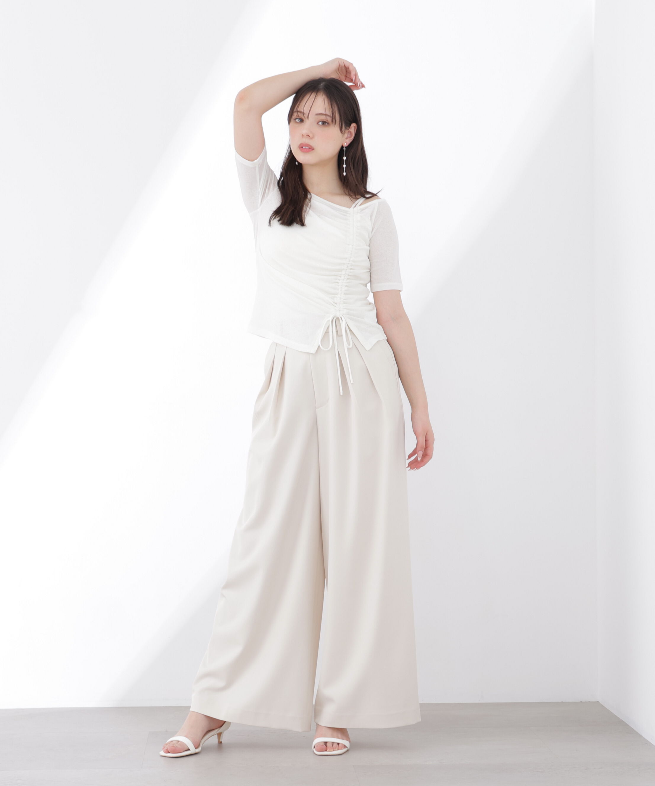 PROPORTION BODY DRESSING「〈a/mie〉エアリーワイドパンツ26SS」|その他|アイボリー2
