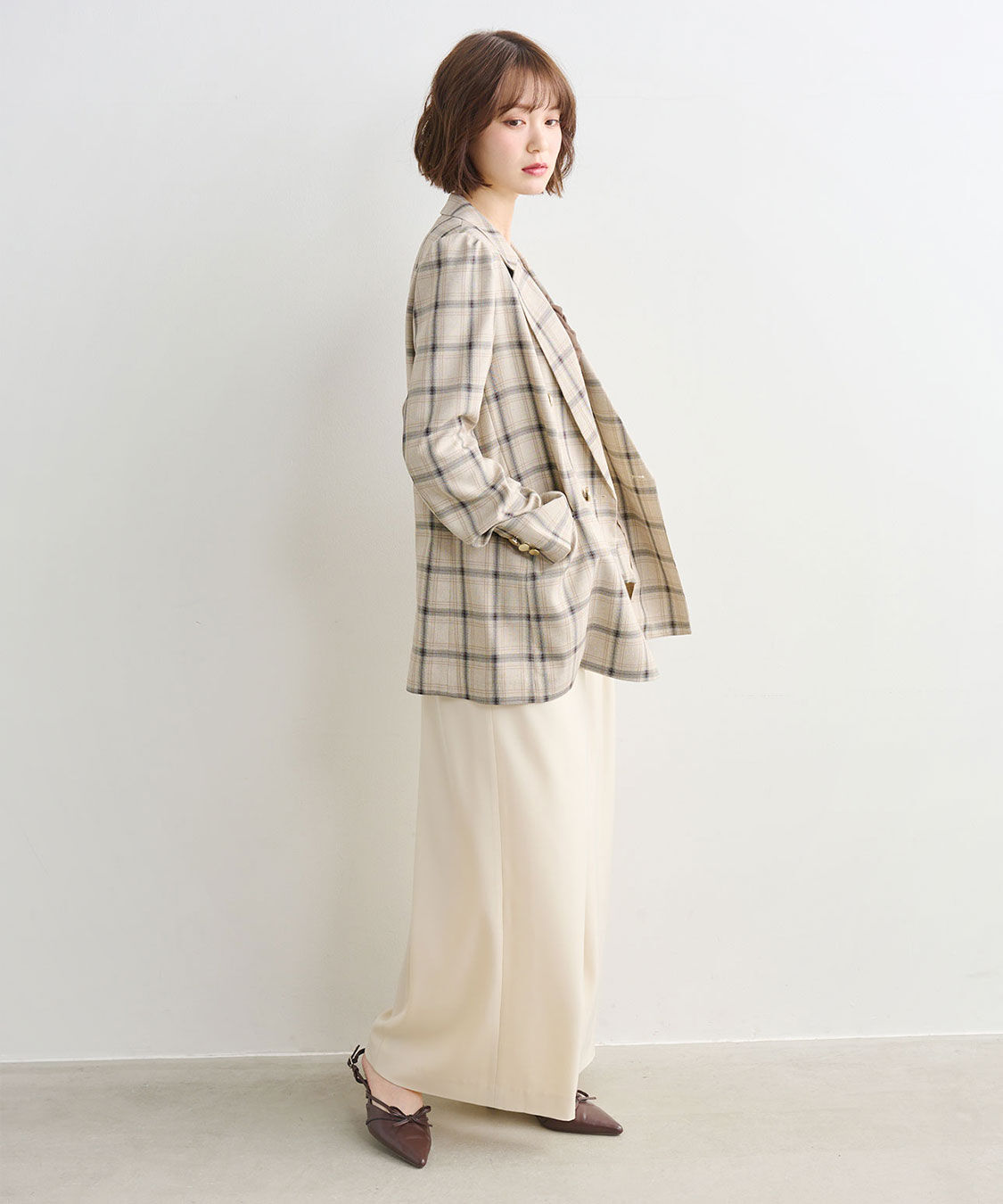 COCO DEAL「コルセットリブワイドパンツ」|スラックス|