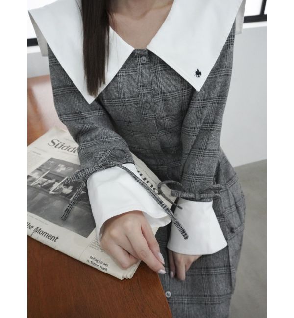 dazzlin「【POLO BCS コラボ】ビッグカラーサイドプリーツワンピース」|ワンピース|