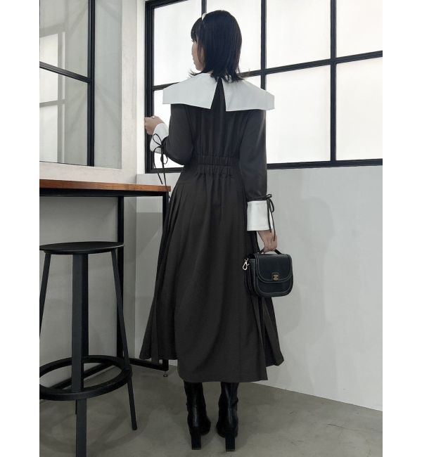 dazzlin「【POLO BCS コラボ】ビッグカラーサイドプリーツワンピース」|ワンピース|