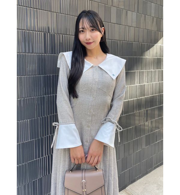dazzlin「【POLO BCS コラボ】ビッグカラーサイドプリーツワンピース」|ワンピース|