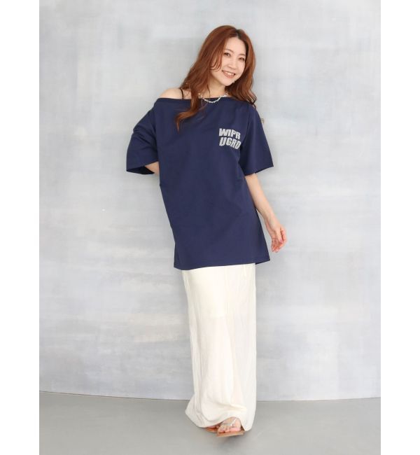 Ungrid「WAIPER別注 オフショルロゴTee」|Tシャツ・カットソー|
