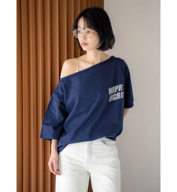 Ungrid「WAIPER別注 オフショルロゴTee」|Tシャツ・カットソー|