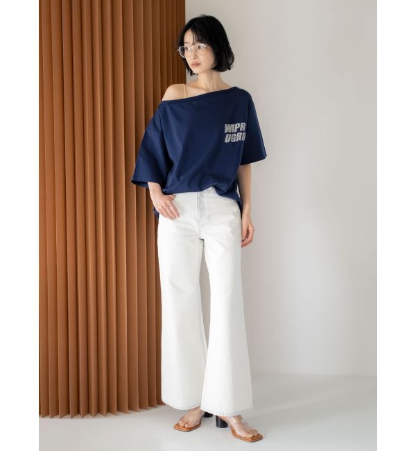 Ungrid「WAIPER別注 オフショルロゴTee」|Tシャツ・カットソー|
