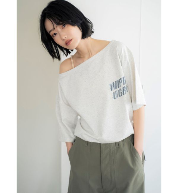 Ungrid「WAIPER別注 オフショルロゴTee」|Tシャツ・カットソー|