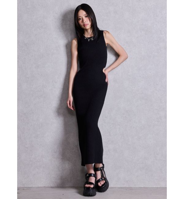 GYDA「SIDE OPENロングニットワンピース」|ワンピース|