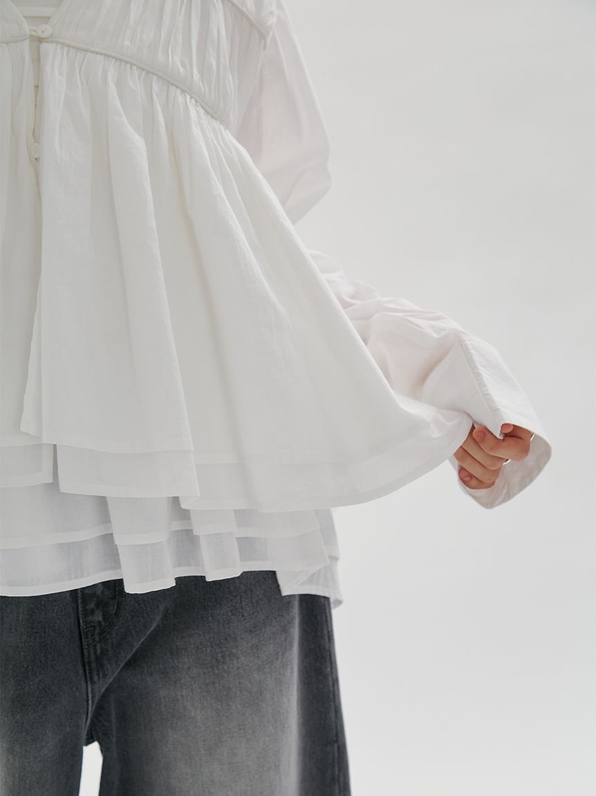 emmi atelier「コットンギャザーブラウス【アンサンブル対応】」|シャツ・ブラウス|