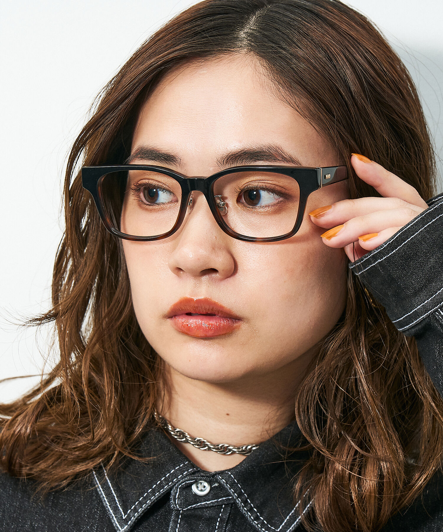  「Zoff｜STUDIO SEVEN｜ウェリントン型 メガネ 黒縁 太縁フレーム クリアフレーム レンズ交換券付き」|メガネ|イエロー