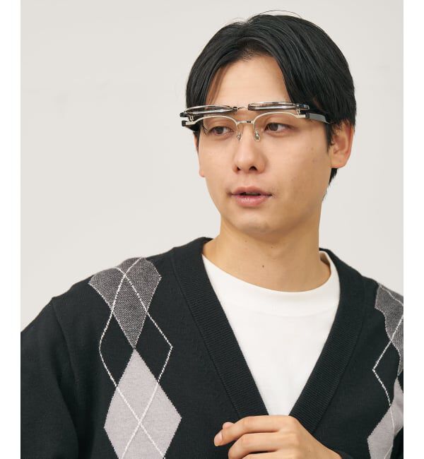  「跳ね上げ式メガネ（フリップアップ）大きめサイズ 眼鏡の上から 伊達めがね 度付き 度なし レンズ交換券付」|メガネ|