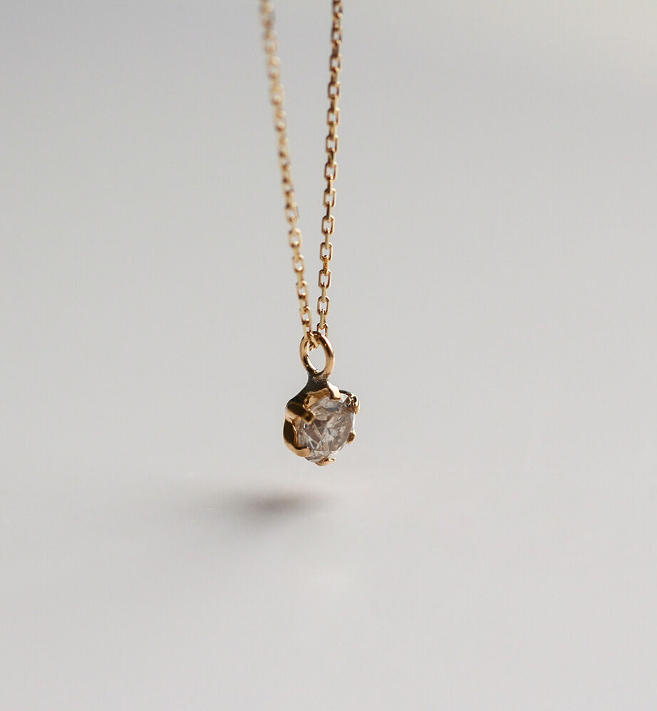  「一石 シャンパンダイヤモンド 0.15ct ネックレス | K10YG」|ネックレス|