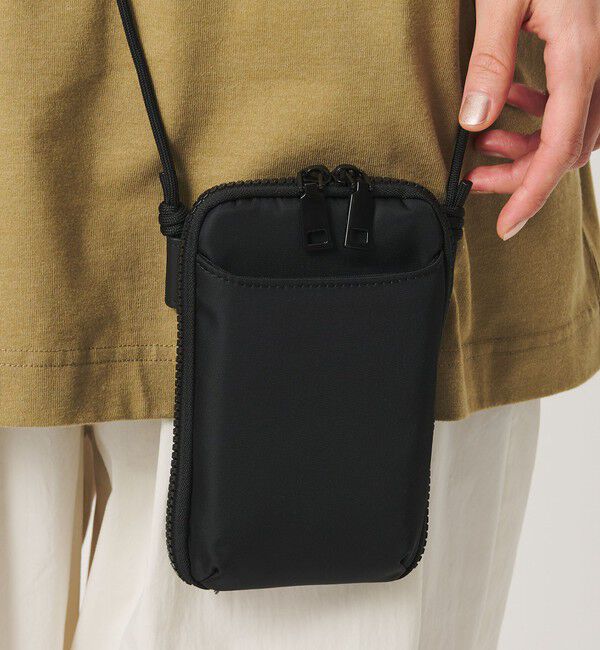 BEAUTY&YOUTH UNITED ARROWS「ポリエステル ジップスリム ウォレットショルダー」|財布|BLACK